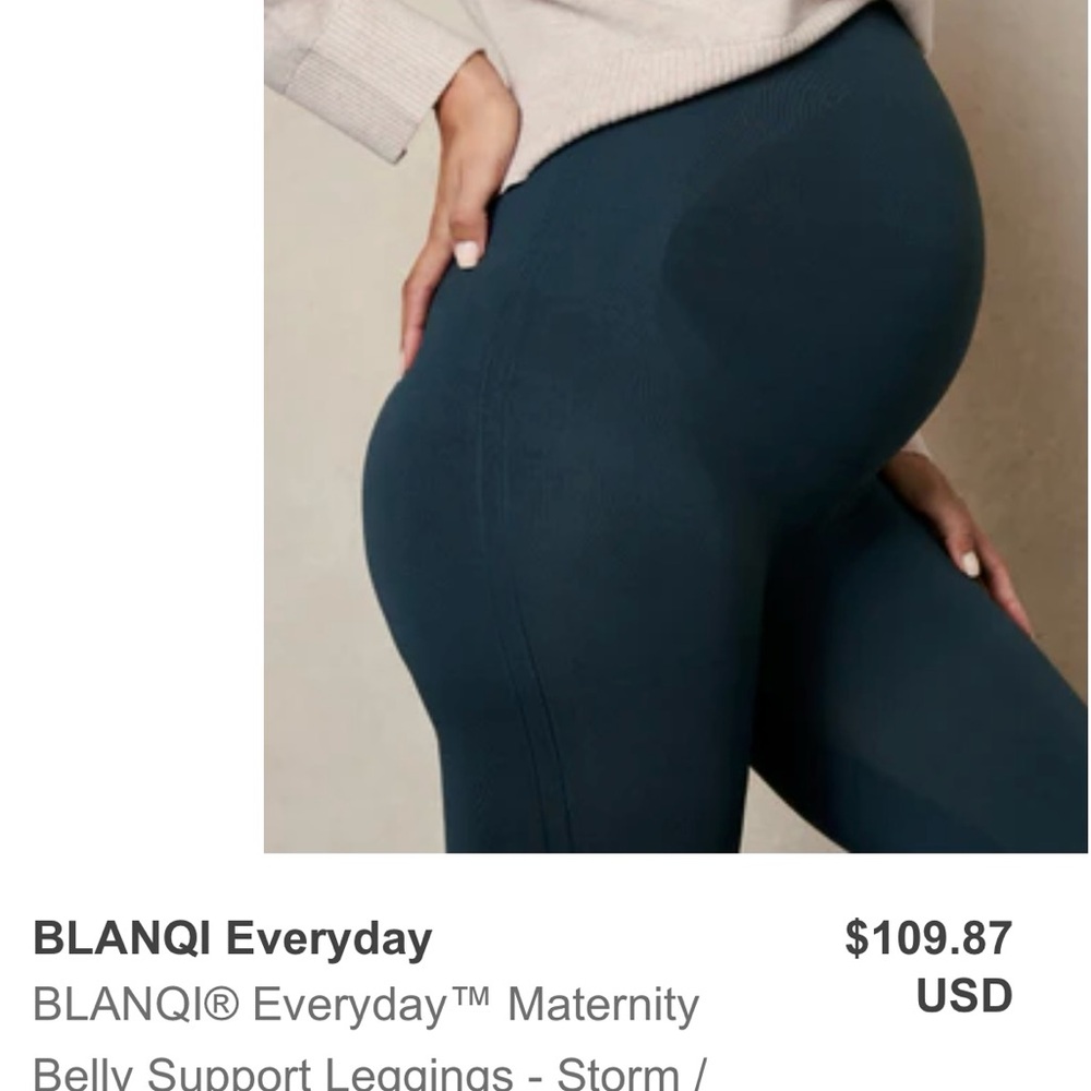 BLANQI Blue Maternity Leggings with Supportive Waistband